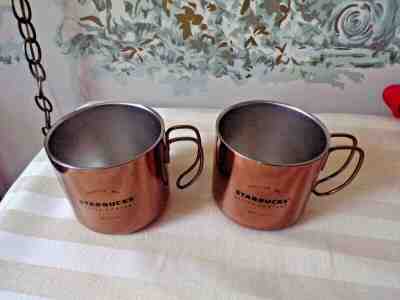 Set of 2 Starbucks Coffee Co. Stainless Steel coffee mugs with handles - Sold on eBay Jan, 25th 2020 for $25.00