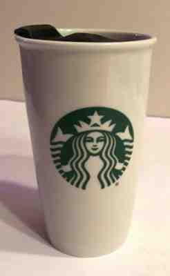 Starbucks 2016 Ceramic Tumbler w/ Lid Travel Mug Classic Green Mermaid Logo! - Sold on eBay Jan, 25th 2020 for $19.99