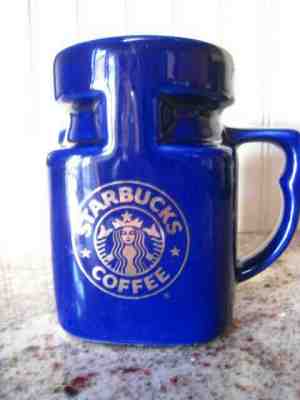  Starbucks Square Cobalt blue mug Travel Coffee Silver Mermaid Wide Base - Sold on eBay Jan, 25th 2020 for $18.99