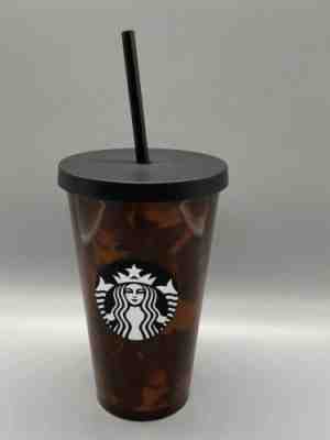New Starbucks 16 oz Grande Mocha Swirl Tortoise Shell acrylic Cold Cup Tumbler - Sold on eBay Jan, 27th 2020 for $21.99