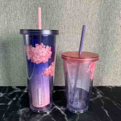 Starbucks Korea Cherry Blossom Blue 710ml & Pink 473ml Tumbler SET + TRACK - Sold on eBay Jan, 27th 2020 for $49.90