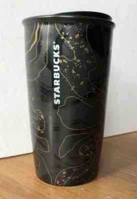 Starbucks Black Gold Metallic Double Wall Ceramic Travel Tumbler 2018 New - Sold on eBay Jan, 27th 2020 for $31.99