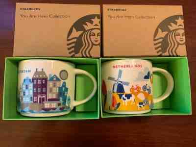Starbucks ~ You Are Here ~ Set of 2 ~ Amsterdam & Netherlands New in Box 14oz   - Sold on eBay Jan, 27th 2020 for $75.00