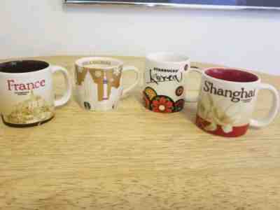 Starbucks Set Of Four Demitasse Mug's, Korea, France, 2 Shanghai, 3 oz.  - Sold on eBay Jan, 27th 2020 for $29.99