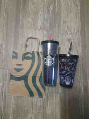 Starbucks Halloween 2019 Silver Spider Web & Purple Tumbler Limited  (SET OF 2) - Sold on eBay Jan, 27th 2020 for $90.00