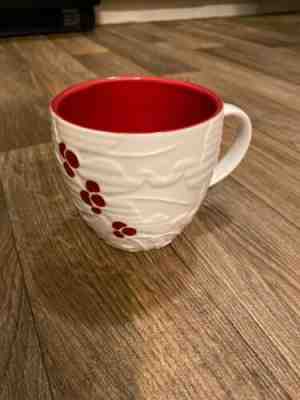 STARBUCKS COFFEE COMPANY 2010 HAND PAINTED 16oz 3D HOLLY BERRY CHRISTMAS CUP MUG - Sold on eBay Jan, 27th 2020 for $19.99