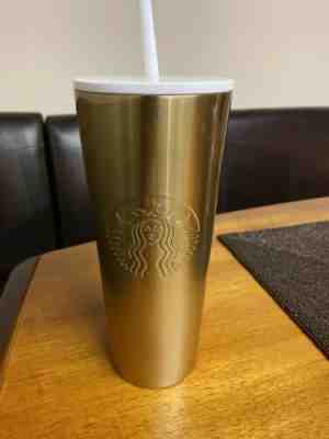 Starbucks Holiday 2019 Gold Glitter Stainless Steel Cold Cup Venti 24 oz Tumbler - Sold on eBay Jan, 27th 2020 for $25.00