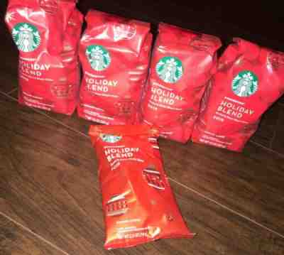 (4) STARBUCKS HOLIDAY BLEND 2019 Medium Roast 10 Oz + FREE 2.5 Oz Packet - Sold on eBay Jan, 27th 2020 for $35.00