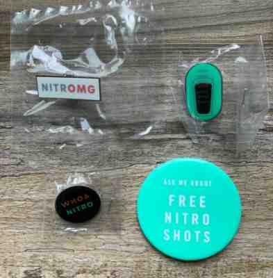 Starbucks coffee Whoa Nitro Cold Brew Pins Lit Set of 4 Employee Lapel Pins RARE - Sold on eBay Jan, 27th 2020 for $37.95