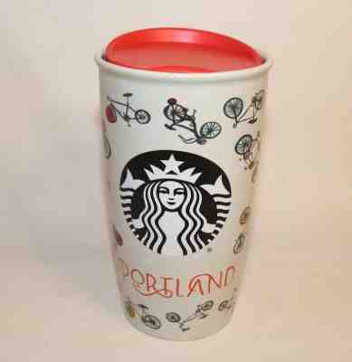 Starbucks Portland Oregon New 2016 Bicycle Bike Raindrops Ceramic Tumbler Rare - Sold on eBay Jan, 27th 2020 for $28.99