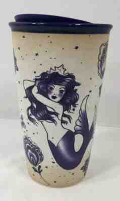 Starbucks 2016 Sailor Tattoo Mermaid Ceramic Tumbler/Mug 12oz w/ lid Purple - Sold on eBay Jan, 27th 2020 for $51.99