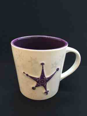 Starbucks Holiday Purple Star Snowflakes 2006 Coffee Tea Mug Cup 17oz. Embossed - Sold on eBay Jan, 27th 2020 for $19.99