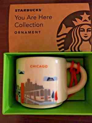 Starbucks 2oz YAH CHICAGO Illinois You Are Here Mini mug Espresso cup Ornament - Sold on eBay Jan, 27th 2020 for $16.10