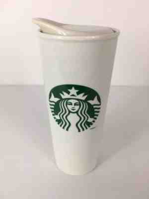 Starbucks 2014 Green Siren Mermaid Ceramic Travel Tumbler 16oz W/Ceramic Lid HTF - Sold on eBay Jan, 26th 2020 for $19.95
