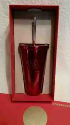 Starbucks RED Stainless Steel Cold Cup Tumbler 16oz 2014 Dot Collection NWT NIB - Sold on eBay Jan, 26th 2020 for $35.00