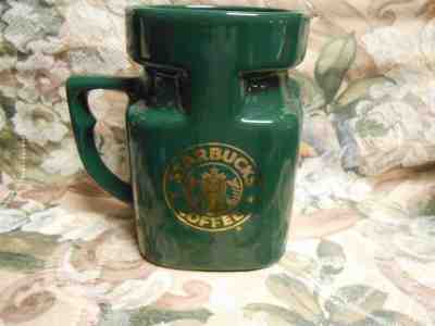 Starbucks Dark Green Covered Travel Mug Gold Siren Rubber Bottom Black Lid USA - Sold on eBay Jan, 26th 2020 for $19.95