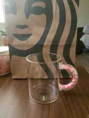 Starbucks Confetti Hearts Handle Glass Mug Valentines Cup New 2020 - Sold on eBay Jan, 26th 2020 for $25.97