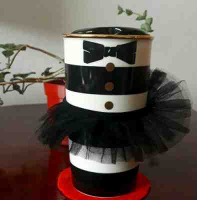 **STARBUCKS** "Alice And Olivia" 2013 Tuxedo 12oz Coffee Mug Complete w/ TUTU!!! - Sold on eBay Jan, 26th 2020 for $19.50
