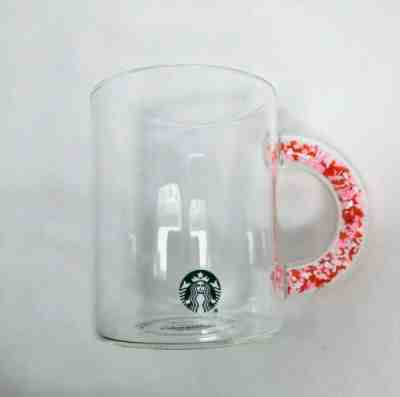 Starbucks 2020 Valentine Confetti Hearts Handle Glass Mug Cup 12oz New In Hand - Sold on eBay Jan, 26th 2020 for $25.59