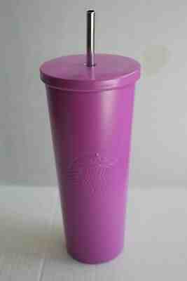STARBUCKS 2015 PINK MAGENTA MATTE VENTI Stainless Steel Cold Cup 24 OZ Brand NEW - Sold on eBay Jan, 28th 2020 for $57.50
