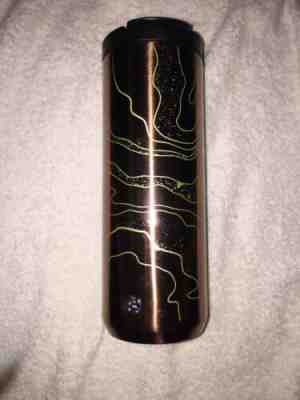 Starbucks 2018 Metallic Gold Insulated Flip-Top Stainless Steel Tumbler 16 oz - Sold on eBay Jan, 28th 2020 for $25.00