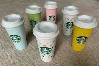 NEW *Sold Out* Starbucks Easter Reusable Cup Collection Set of (6) Cups 16oz - Sold on eBay Jan, 28th 2020 for $24.95