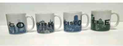 Starbucks Lot Of 4 Barista Skyline Series One 2002 Mini Mugs Seattle New York - Sold on eBay Jan, 28th 2020 for $22.89