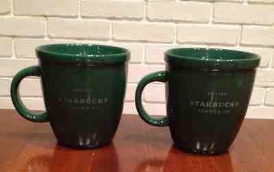 Set of TWO Starbucks 2001 Classic Barista Mugs ESTD 1971 Large Green - Sold on eBay Jan, 28th 2020 for $22.00