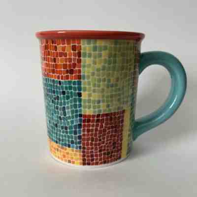 Starbucks Barista MUG 2002 Mosaic Tile Design Red Orange Blue Green Large Coffee - Sold on eBay Jan, 28th 2020 for $15.95