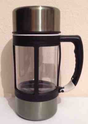 Starbucks Coffee Barista 2004 Stainless French Press Travel Mug w/ Clip 24oz  - Sold on eBay Jan, 28th 2020 for $24.95