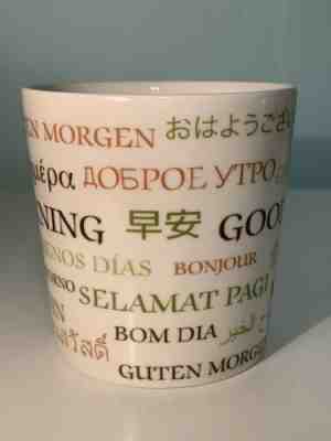 RARE: 2007 Starbucks Coffee Mug Cup Good Morning Different Languages 16 flOz - Sold on eBay Jan, 28th 2020 for $18.99