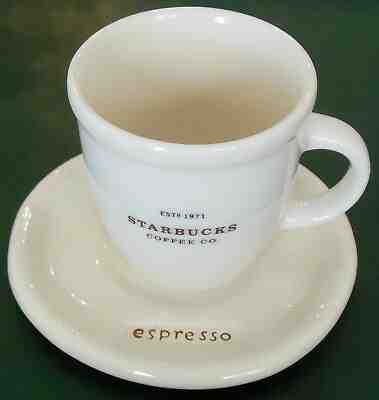 2006 Starbucks Coffee 3 ounce Est.1971 Espresso Cup & 2009 Espresso Saucer  - Sold on eBay Jan, 28th 2020 for $19.95