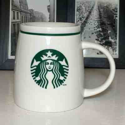 STARBUCKS 2011 White Ceramic Coffee Travel Mug/Ceramic Ceramic Silicon Lid EUC - Sold on eBay Jan, 28th 2020 for $16.16