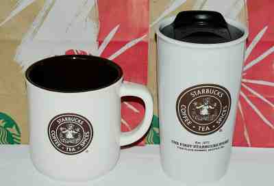Starbucks Pike Place First Store Brown Siren Ceramic Travel Tumbler & Mug - Sold on eBay Jan, 27th 2020 for $49.99