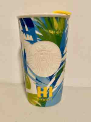 Starbucks Hawaii Ceramic Tumbler Travel Coffee Mug With Lid And BONUS gift Card - Sold on eBay Jan, 27th 2020 for $34.68