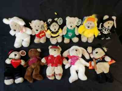 Lot of 11 Starbucks Coffee Bearista Bears 1998-2004 Edition 6 7 9 11 13 15 18 33