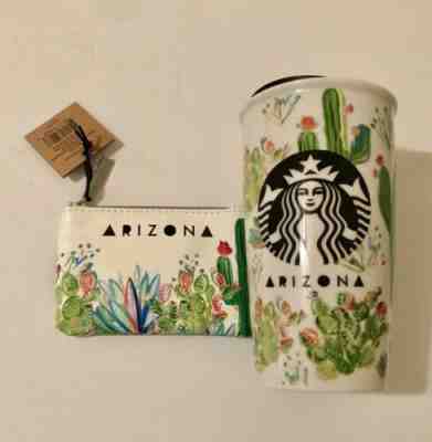 Starbucks Coffee Ceramic Double Wall Cactus Arizona Tumbler Cup 2019 with Wallet - Sold on eBay Jan, 26th 2020 for $38.00