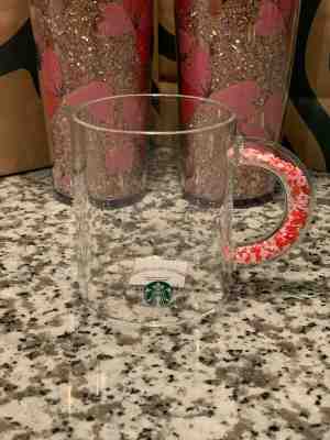NEW Starbucks Confetti Hearts Handle Glass Mug Valentines Cup Limited Edition !! - Sold on eBay Jan, 26th 2020 for $20.00