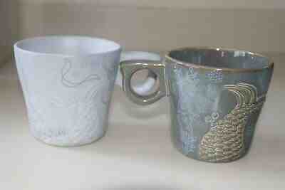 STARBUCKS 2016 2014 SIREN/MERMAID TAIL - GREAT RAISED DESIGN  2 COLLECTOR'S MUGS - Sold on eBay Jan, 26th 2020 for $28.00
