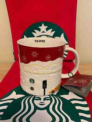 STARBUCKS 2013 TAIPEI TAIWAN RED RELIEF MUG 18OZ - NEW WITH SKU - Sold on eBay Jan, 29th 2020 for $60.90