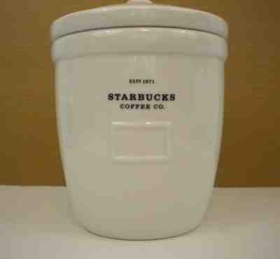 Starbucks 2002 Abbey Barista Coffee Canister Cookie Jar White Ceramic 64 Oz  - Sold on eBay Jan, 29th 2020 for $44.25