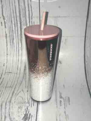 Starbucks Cascading Snow Glitter 24oz Tumbler Rose Gold Holiday 2019 *NEW* - Sold on eBay Jan, 29th 2020 for $19.99