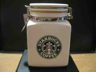 STARBUCKS MERMAID LOGO WHITE 6" LATCHABLE COFFEE CANISTER - BEE HOUSE JAPAN - Sold on eBay Jan, 29th 2020 for $19.95