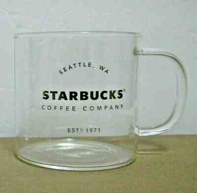 HTF Starbucks 2015 Clear Glass Coffee / Tea Mug, Gold Lettering, 18oz / 532 ml - Sold on eBay Jan, 29th 2020 for $34.99