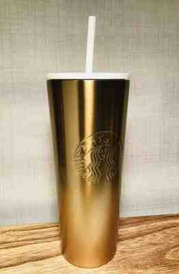Starbucks Holiday 2019 Gold Metal Tumbler with Straw Venti 24 oz Limited Edition - Sold on eBay Jan, 29th 2020 for $39.00