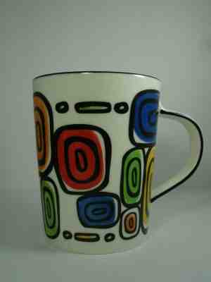 Starbucks Mug Hand Painted Geometric Rare 2009 Blue Peindre a Main Pour RARE - Sold on eBay Jan, 29th 2020 for $19.99