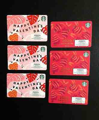 ???????? 2020 STARBUCKS RAT & VALENTINE " I " MARKER GIFT CARD - NEW - LOT OF 6 PCS. - Sold on eBay Jan, 29th 2020 for $17.99