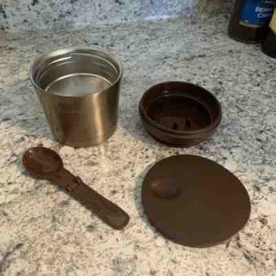 STARBUCKS STAINLESS Steel Insulated OATMEAL SOUP Thermos Spoon Brown 2010 - Sold on eBay Jan, 29th 2020 for $29.95