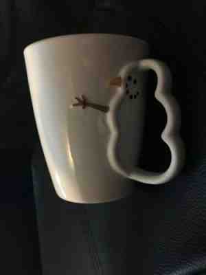 Starbucks Barista Snowman Christmas Coffee Mug 2003 Shaped Handle White Cup - Sold on eBay Jan, 29th 2020 for $29.99