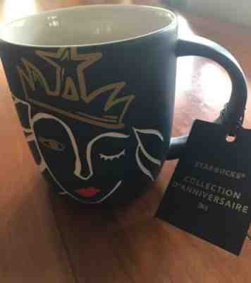 NEW Starbucks 2016 Anniversary Blue Siren Mug Coffee Cup Crown Etched Matte  - Sold on eBay Jan, 29th 2020 for $19.99